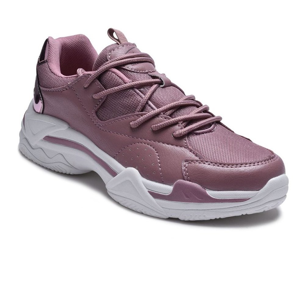 Dusty Rose Lace-Up Sneaker